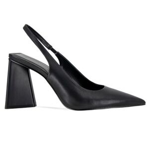 BCBGENERATION black Trina Flare Block Heel Sling Back Pumps point toe 7